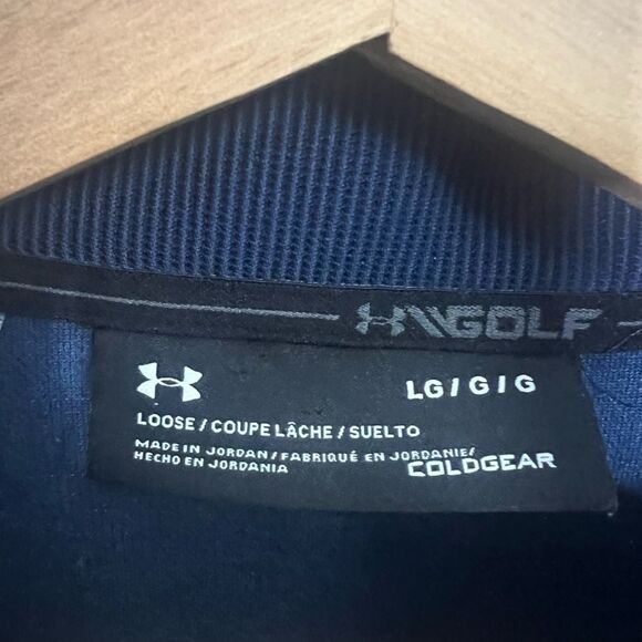 UNDERARMOUR GOLF LOOSE 1/4 ZIP SNAP LONG‎ SLEEVE GOLDGEAR SWEARER SIZE L - Picture 2 of 9